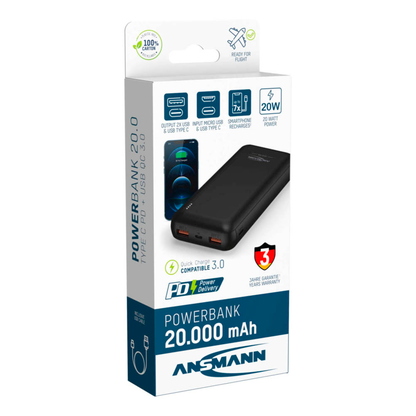 Artikelbild 12 für ANSMANN PB320PD Powerbank 20.000 mAh schwarz, Artikelnummer 654697