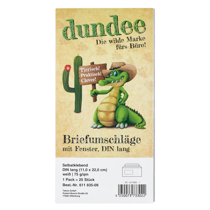 Artikelbild 2 für dundee Briefumschläge DIN lang mit Fenster weiß selbstklebend 25 St., Artikelnummer 611835