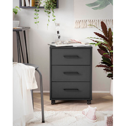 Artikelbild 4 für MÖBELPARTNER Ruby Rollcontainer schwarz 3 Auszüge 40,1 x 50,0 x 57,0 cm, Artikelnummer 323828