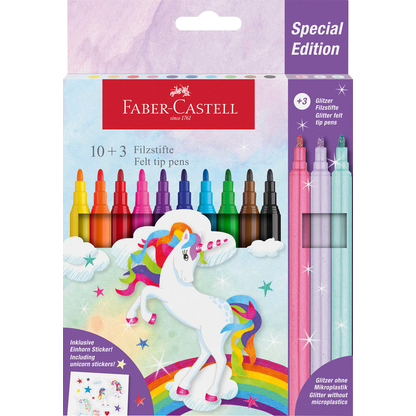 Artikelbild 9 für AKTION: FABER-CASTELL Einhorn Filzstifte farbsortiert, 13 St. + GRATIS Einhornsticker, Artikelnummer 589974