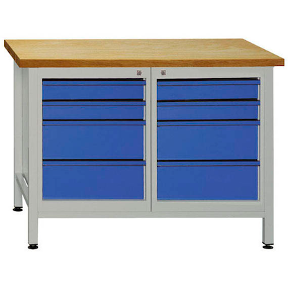 Artikelbild 16 für ADB Werkbank lichtgrau, RAL 5012 8 Schubladen 120,0 x 60,0 x 84,0 cm, Artikelnummer 674794