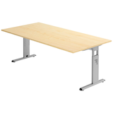 Artikelbild 1 für HAMMERBACHER OS 2E höhenverstellbarer Schreibtisch ahorn rechteckig, C-Fuß-Gestell silber 200,0 x 100,0 cm, Artikelnummer 657748