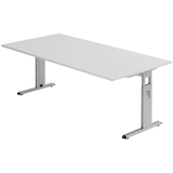 Artikelbild 1 für HAMMERBACHER OS 2E höhenverstellbarer Schreibtisch lichtgrau rechteckig, C-Fuß-Gestell silber 200,0 x 100,0 cm, Artikelnummer 657458