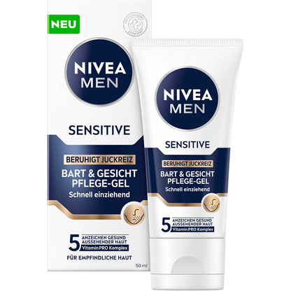 Artikelbild für NIVEA MEN SENSITIVE BART & GESICHT Gesichtspflege-Gel 50 ml, Artikelnummer 579187