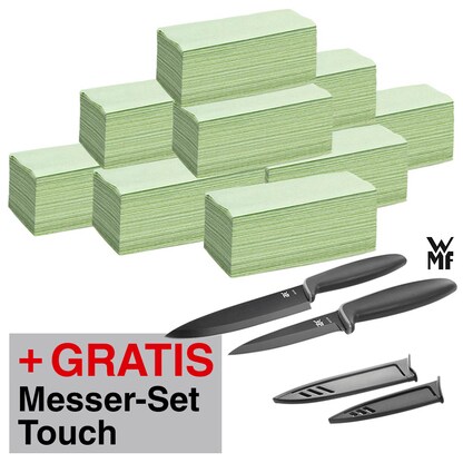 Artikelbild 5 für AKTION: TORK Papierhandtücher H3 Advanced Zick-Zack-Falzung 2-lagig 2x 3.750 Tücher + GRATIS WMF Messerset Touch 2-tlg., Artikelnummer 400004