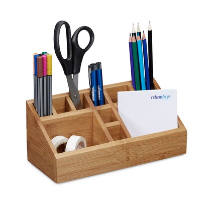 Artikelbild 7 für relaxdays Schreibtisch-Organizer braun Bambus 10 Fächer 23,0 x 10,0 x 10,0 cm, Artikelnummer 516507