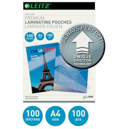 Artikelbild 10 für 100 LEITZ UDT Laminierfolien glänzend für A4 100 micron, Artikelnummer 472530