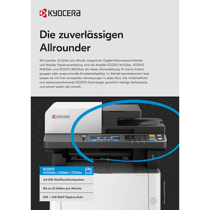 Artikelbild 7 für KYOCERA ECOSYS M2635dn/Plus 4 in 1 Laser-Multifunktionsdrucker grau, Artikelnummer 995581