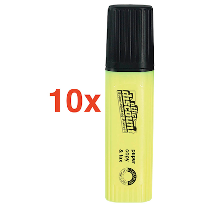 Artikelbild für office discount Textmarker gelb, 10 St., Artikelnummer 128116
