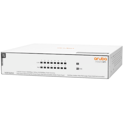Artikelbild 13 für HPE Networking Instant On 1430 8G Class4 PoE Switch 8-fach, Artikelnummer 832537