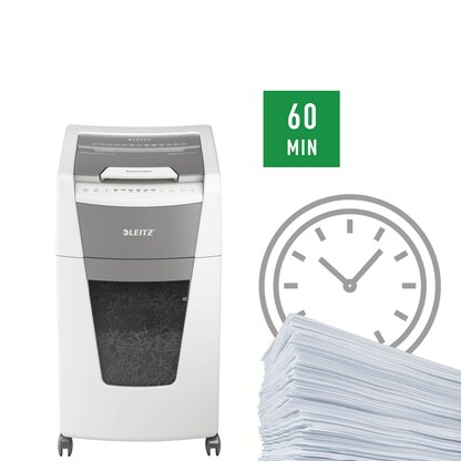 Artikelbild 14 für AKTION: LEITZ IQ Autofeed Small Office 300 Aktenvernichter mit Partikelschnitt P-4, 4 x 26 mm, bis 300 Blatt, weiß mit 75 Euro CashBack, Artikelnummer 267324