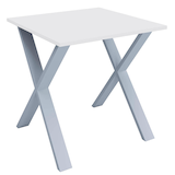 Artikelbild 1 für VCM my office Lona Schreibtisch weiß quadratisch, X-Fuß-Gestell silber 80,0 x 80,0 cm, Artikelnummer 905935