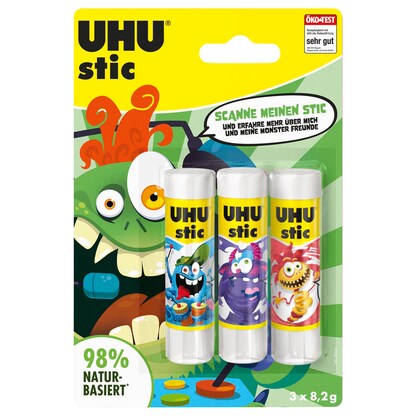 Artikelbild 5 für 3 UHU MONSTER Klebestifte 3x 8,2 g, Artikelnummer 312656
