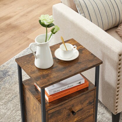 Artikelbild 3 für VASAGLE Nachttisch braun 38,0 x 28,0 x 60,0 cm, Artikelnummer 438449