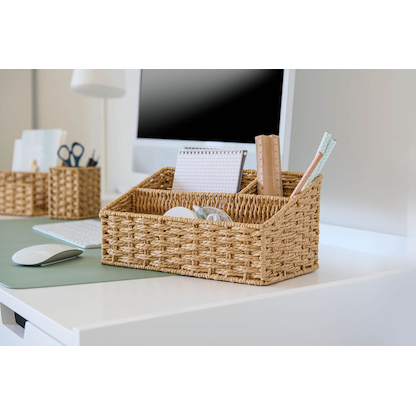 Artikelbild 3 für Zeller Schreibtisch-Organizer Papiergeflecht natur Papiergeflecht 3 Fächer 25,5 x 14,2 x 12,2 cm, Artikelnummer 540249