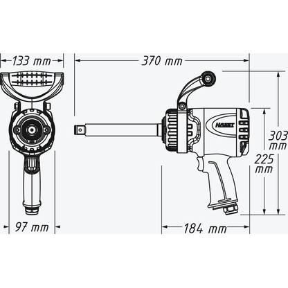 Artikelbild 2 für HAZET 9013LGTT Twin Turbo Druckluft-Schlagschrauber, Artikelnummer 582696