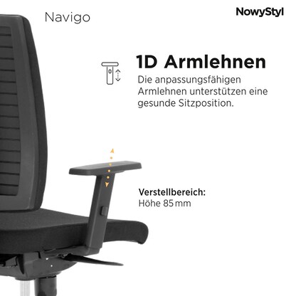 Artikelbild 8 für Nowy Styl Bürostuhl Navigo Stoff schwarz, Gestell chrom, Artikelnummer 615507