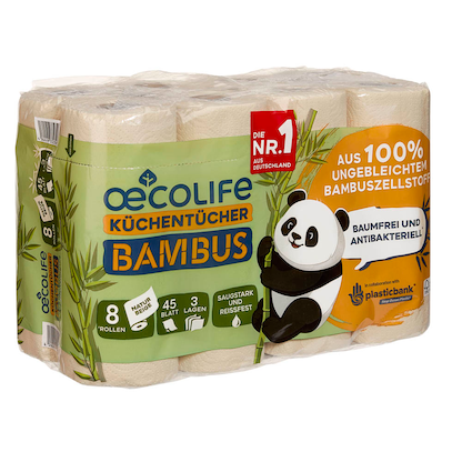 Artikelbild 3 für oecolife Küchenrollen Bambus 3-lagig, 8 Rollen, Artikelnummer 671879