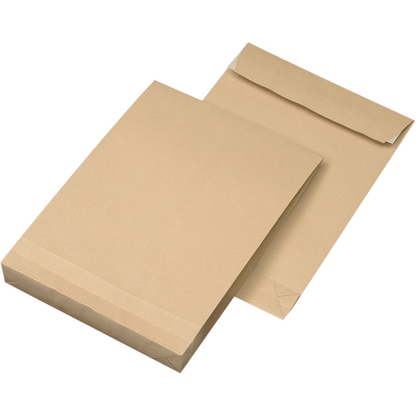 Artikelbild für MAILmedia Faltentaschen DIN B4 ohne Fenster braun mit 4,0 cm Falte, 100 St., Artikelnummer 351694