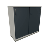 Artikelbild 1 für fm Schiebetürenschrank Oldenburg, 4260649683156 weiß, lavagrau 2 Fachböden 120,0 x 44,2 x 113,3 cm, Artikelnummer 407277