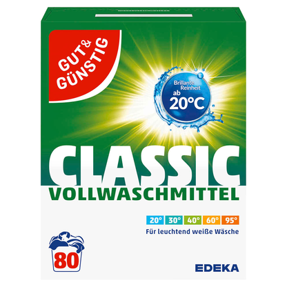 Artikelbild für GUT&GÜNSTIG CLASSIC Waschmittel Pulver, 5,2 kg, Artikelnummer 989952