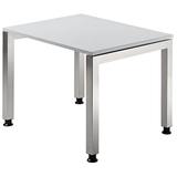 Artikelbild 1 für HAMMERBACHER JS08 höhenverstellbarer Schreibtisch lichtgrau rechteckig, 4-Fuß-Gestell silber 80,0 x 80,0 cm, Artikelnummer 867073