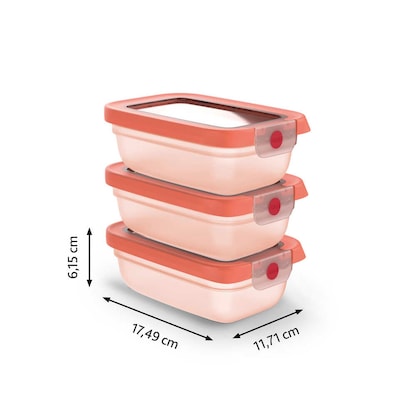 emsa Frischhaltedosen-Set ONECLICK orange 0,5 l, 3 St