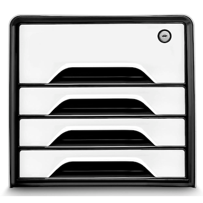 Artikelbild 2 für cep Schubladenbox Smoove Secure schwarz/weiß 1073110121, DIN A4 mit 4 Schubladen, Artikelnummer 428973