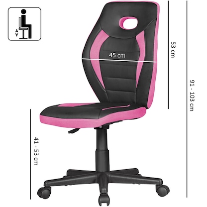 Artikelbild 5 für AMSTYLE Kinderdrehstuhl, SPM1.387 Stoff rosa, Gestell schwarz, Artikelnummer 907605