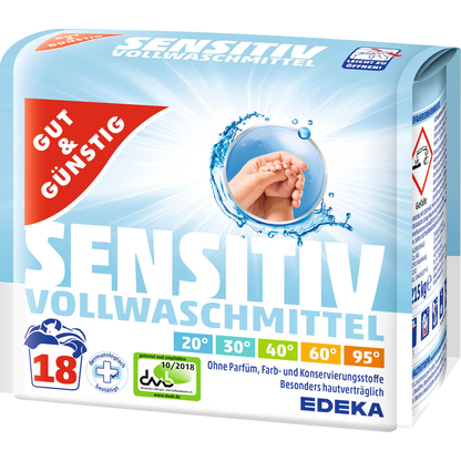 Artikelbild für GUT&GÜNSTIG SENSITIV Waschmittel Pulver, 1,22 kg, Artikelnummer 990063