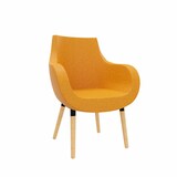 Artikelbild 1 für fm Besuchersessel Pirum orange buche, gebeizt Stoff, 1 St., Artikelnummer 448189