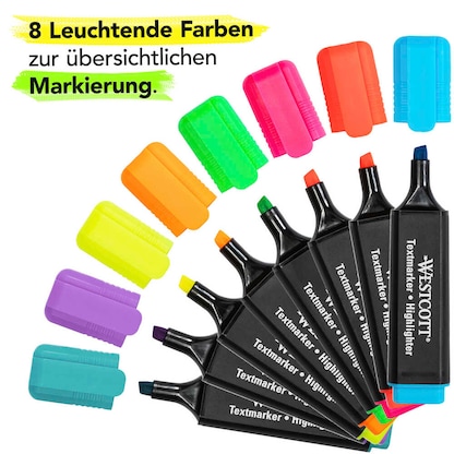 Artikelbild 2 für WESTCOTT Textmarker farbsortiert, 8 St., Artikelnummer 648669