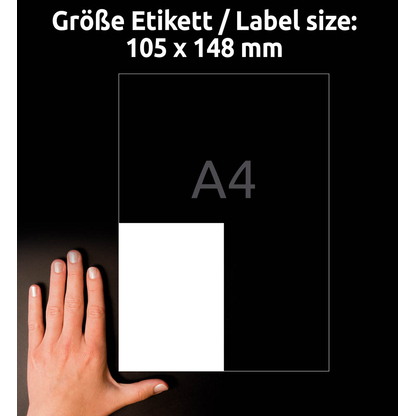 Artikelbild 6 für 400 AVERY Zweckform Etiketten 3483 weiß 105,0 x 148,0 mm, Artikelnummer 647636