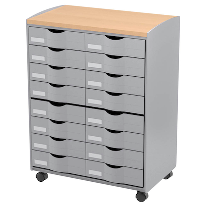 Artikelbild 4 für PAPERFLOW Bürowagen grau 55,2 x 35,0 x 74,5, ohne Rollen 69,0 cm, Artikelnummer 293151