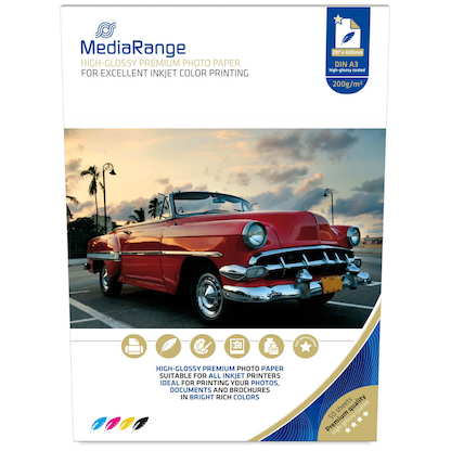 Artikelbild für MediaRange Fotopapier MRINK109 DIN A3 hochglänzend 200 g/qm 50 Blatt, Artikelnummer 312807