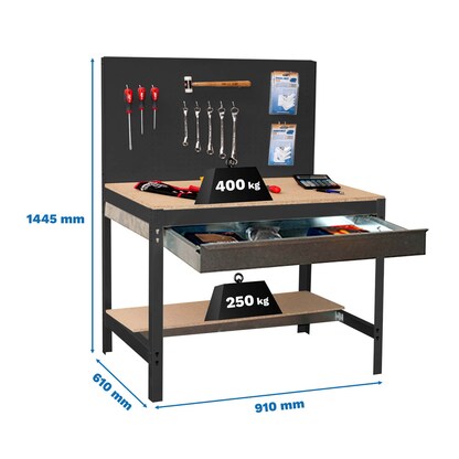 Artikelbild 2 für Simonrack Werkbank SIMONWORK BT2 BOX anthrazit 1 Schublade 91,0 x 61,0 x 144,5 cm, Artikelnummer 358529