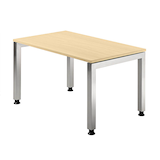 Artikelbild 1 für HAMMERBACHER JS12 höhenverstellbarer Schreibtisch ahorn rechteckig, 4-Fuß-Gestell silber 120,0 x 80,0 cm, Artikelnummer 864381
