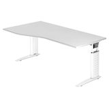 Artikelbild 1 für HAMMERBACHER US18 höhenverstellbarer Schreibtisch weiß Trapezform, C-Fuß-Gestell weiß 180,0 x 100,0 cm, Artikelnummer 859797