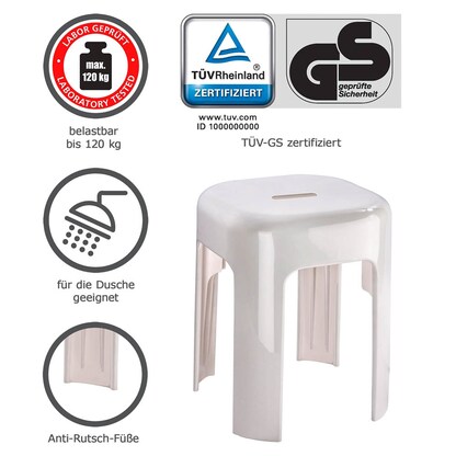 Artikelbild 2 für WENKO Badhocker Alaska 22160100 weiß, Artikelnummer 530283