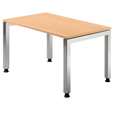 Artikelbild 1 für HAMMERBACHER JS12 höhenverstellbarer Schreibtisch buche rechteckig, 4-Fuß-Gestell silber 120,0 x 80,0 cm, Artikelnummer 864126