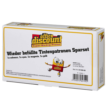 Artikelbild 4 für office discount schwarz, cyan, magenta, gelb Druckerpatronen kompatibel zu Canon PGI-550 XL BK, CLI-551 XL BK/C/M/Y, 5er-Set, Artikelnummer 545303