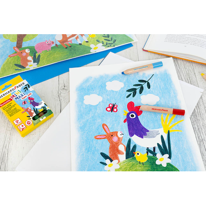 Artikelbild 3 für EBERHARD FABER Jumbo MiniMaxi 3in1 Buntstifte farbsortiert, 6 St., Artikelnummer 100208