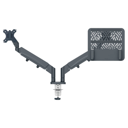 Artikelbild 3 für LEITZ Laptop-Monitor-Halterung Ergo 65380089 dunkelgrau für 1 Monitor und 1 Laptop, Tischklemme, Artikelnummer 103749
