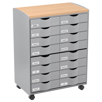 Artikelbild 5 für PAPERFLOW Bürowagen grau 55,2 x 35,0 x 74,5, ohne Rollen 69,0 cm, Artikelnummer 293151