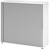 Artikelbild 1 für HAMMERBACHER 1733S Rollladenschrank weiß, silber 2 Fachböden 120,0 x 40,0 x 110,0 cm, Artikelnummer 992836