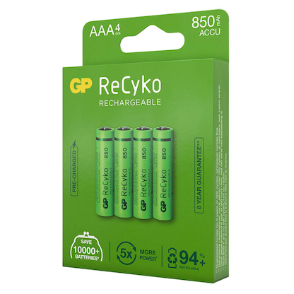 Artikelbild 4 für 4 GP Akkus ReCyko+ Micro AAA 850 mAh, Artikelnummer 289882