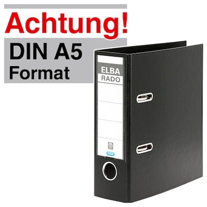 Artikelbild für ELBA A5 Hochformat Ordner schwarz Kunststoff 7,5 cm DIN A5 hoch, Artikelnummer 116632
