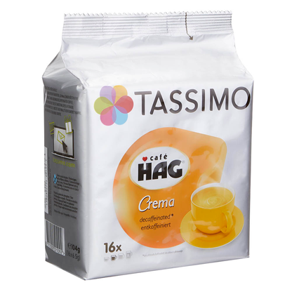 Artikelbild 2 für TASSIMO Café HAG Crema Kaffeediscs, Arabica- und Robustabohnen kräftig, 16 Portionen, Artikelnummer 830240