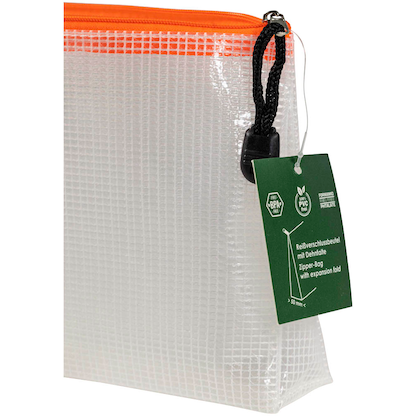 Artikelbild 4 für FolderSys Reißverschlussbeutel transparent/orange 0,28 mm, 1 St., Artikelnummer 278639