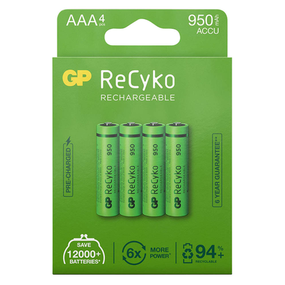 Artikelbild 19 für 4 GP Akkus ReCyko+ Micro AAA 950 mAh, Artikelnummer 290233